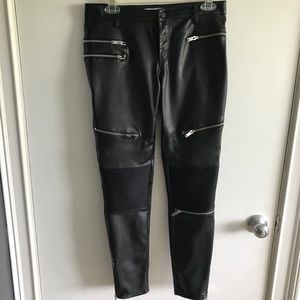 Zara Faux Leather Moto Pants Medium